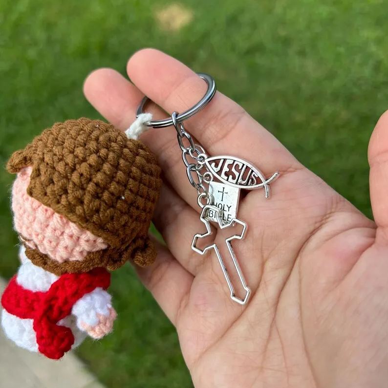Crochet Mini Jesus Hanging