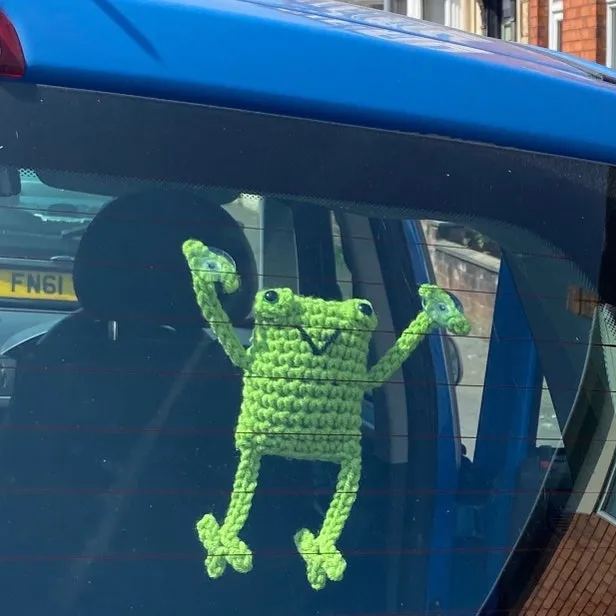 Handmade Leggy Green Frog with Suction Cups