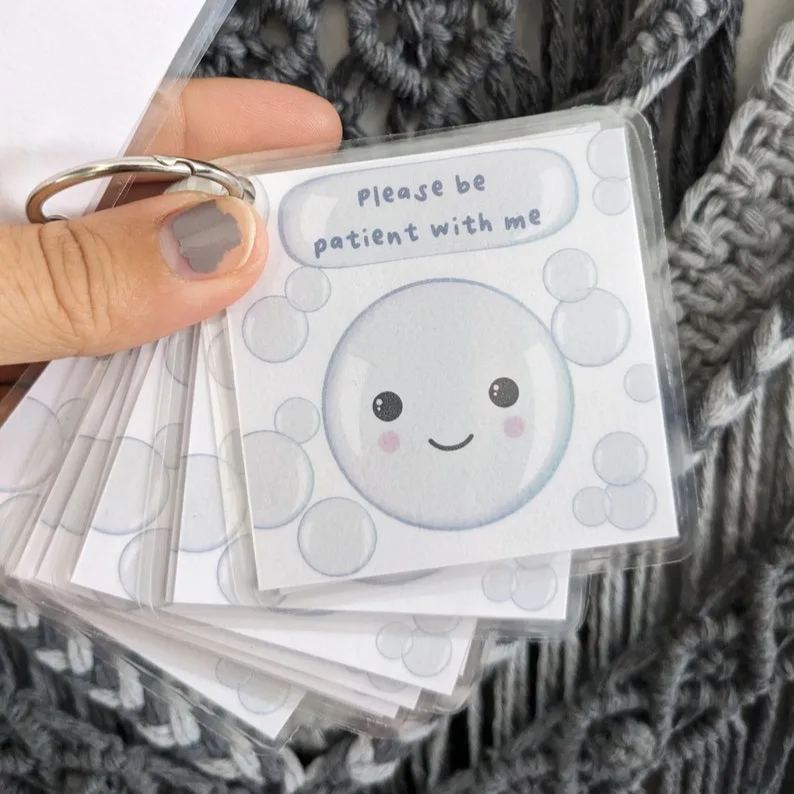 Bubble Communication Cards, ASD Non-verbal Support Keyring