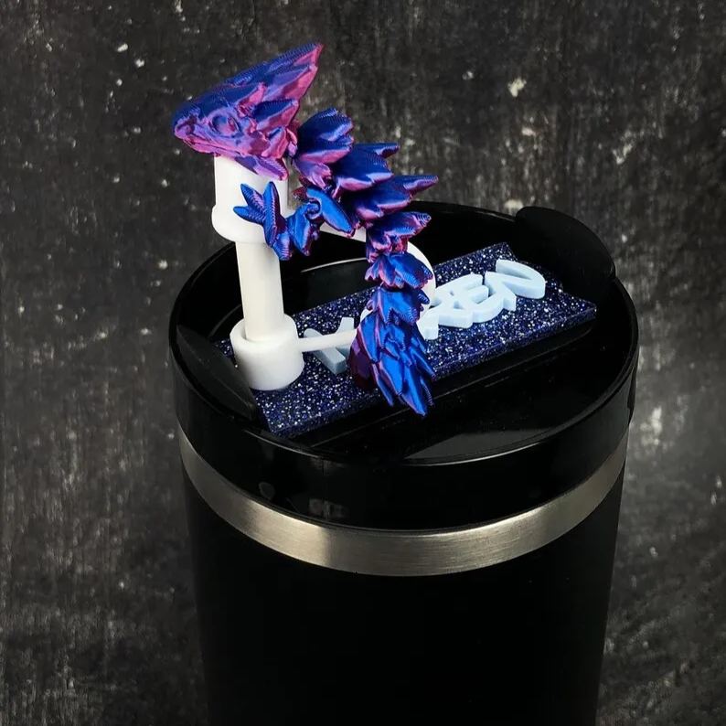 3D Printed Dragon Stanley Straw Topper