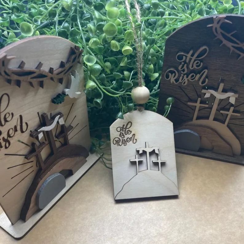 Empty Tomb " He is Risen" Religious Decor