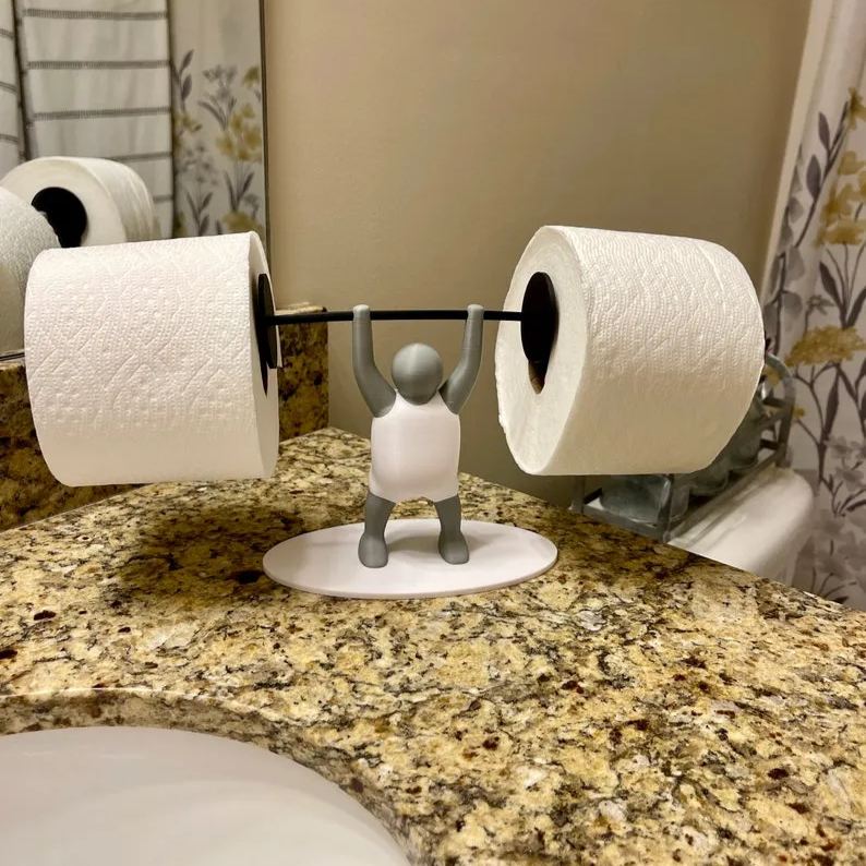 Funny Weightlifter Toilet Roll Holder
