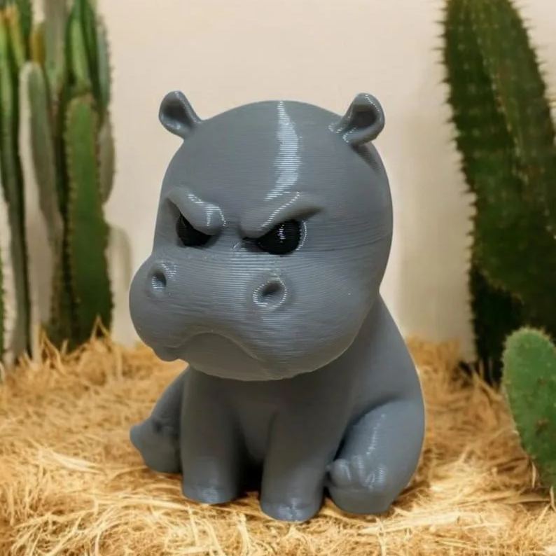 3D-Printed Angry Hippo – Unique & Playful Decor Piece