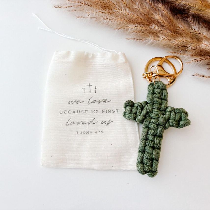 Macrame Cross Keychain