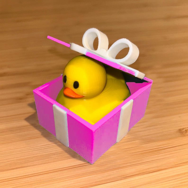 🦆🎁 Adorable Duck in a Present Ornament