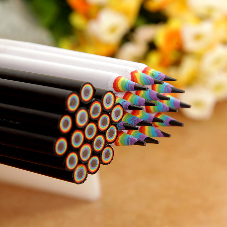 Rainbow Pencils - Recycled Paper Pencil Set For Unique Stationery Addicts