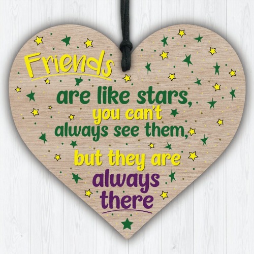 Wooden Hanging Heart Friendship Gift