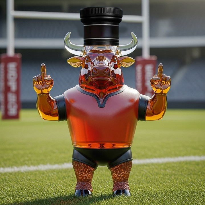 Houston Texans Bull Head Whiskey Bottle 