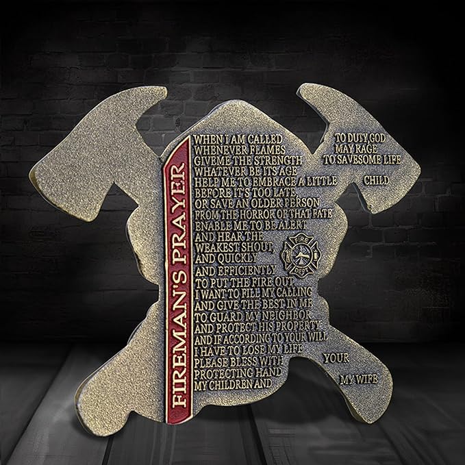 Firefighter Challenge Coin with Maltese Cross 