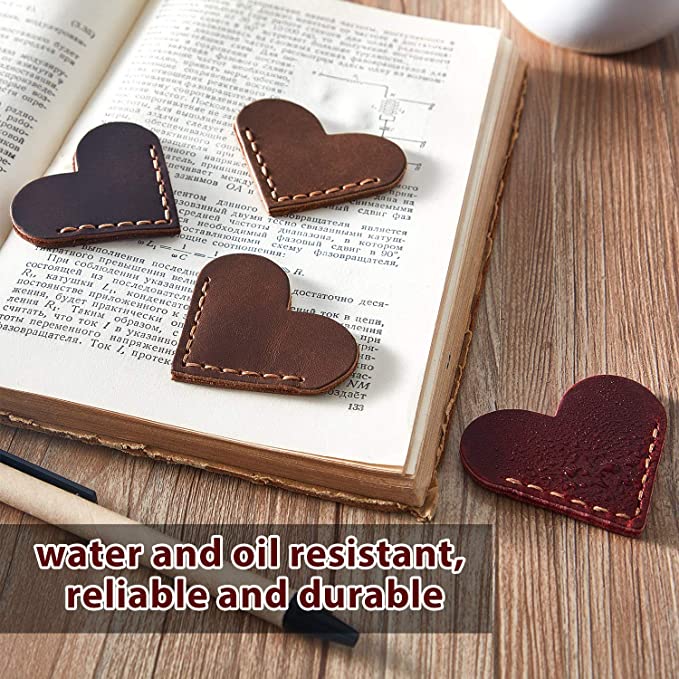 【Mother's Day Hot Sale 50% OFF】Vintage Leather Heart Bookmark Page Corner