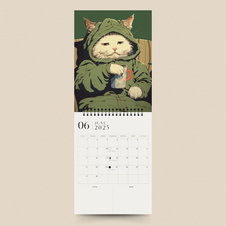 Lazy Kitten Calendar 2025 