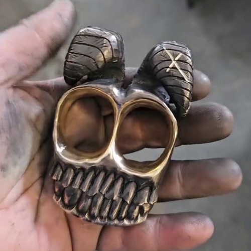 🐏☠️Handmade Ram Horn Skull Knuckles (BUY 2 FREE SHIPPING)