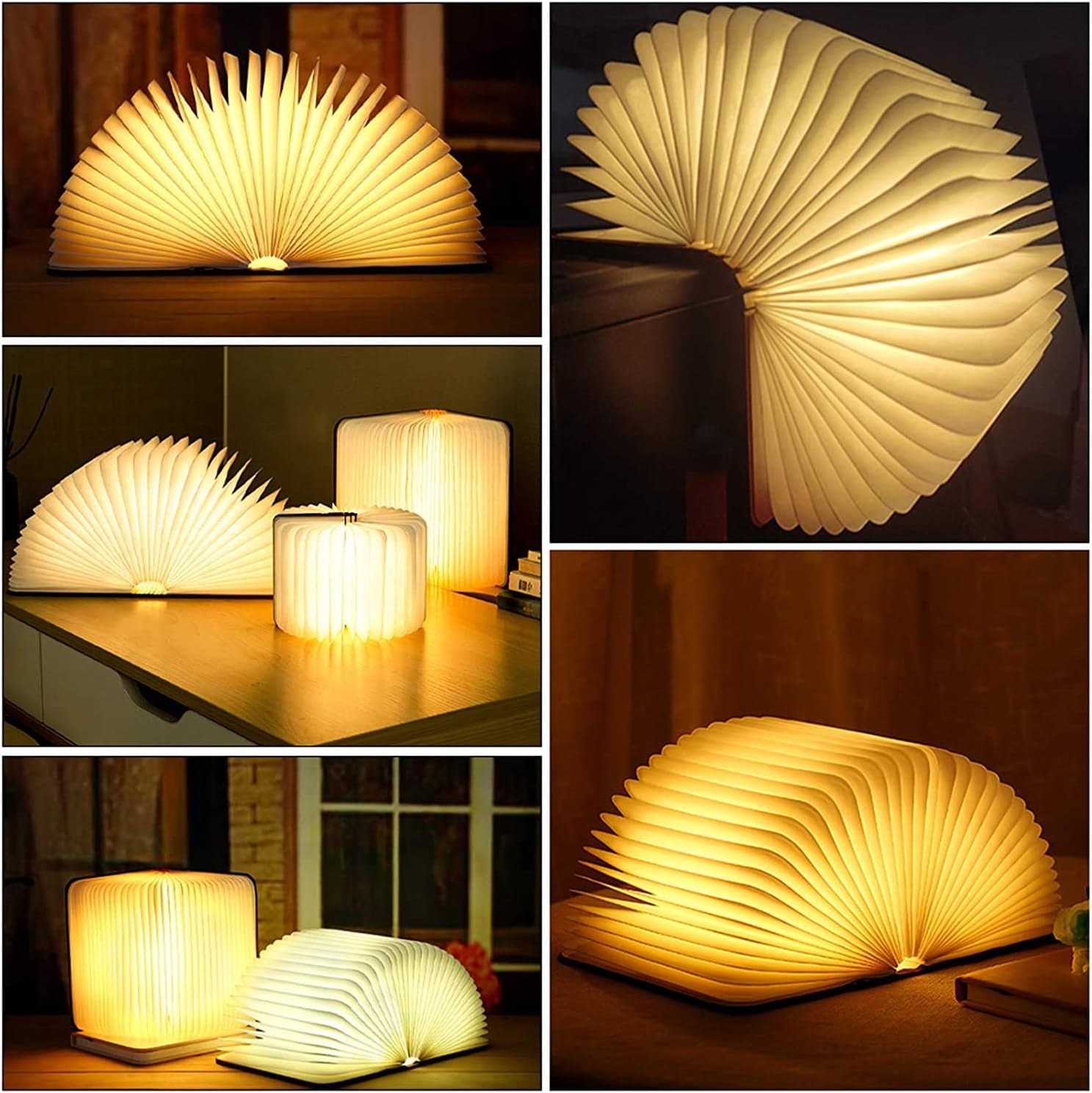 Novelty Wooden Folding Book Lamp
