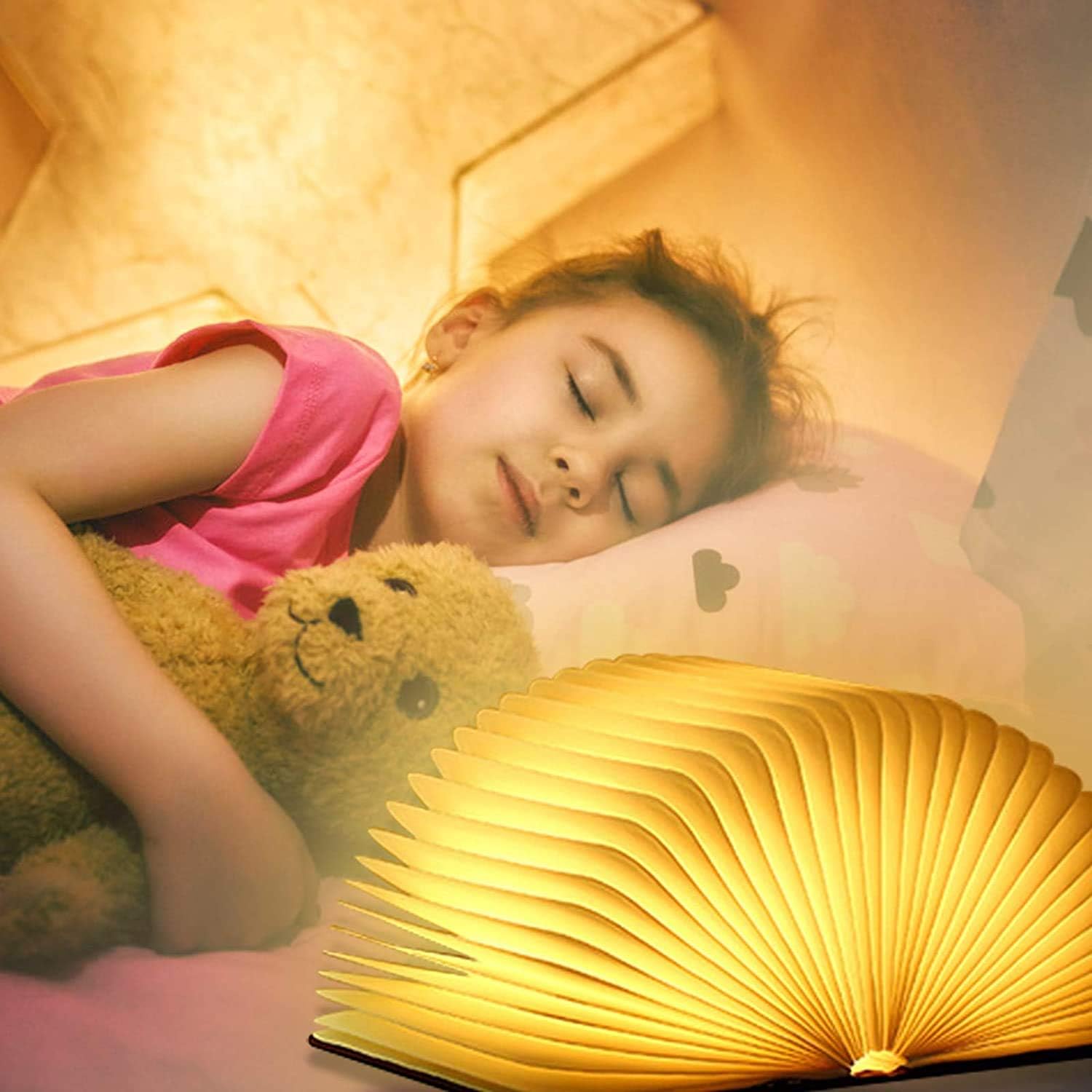 Novelty Wooden Folding Book Lamp