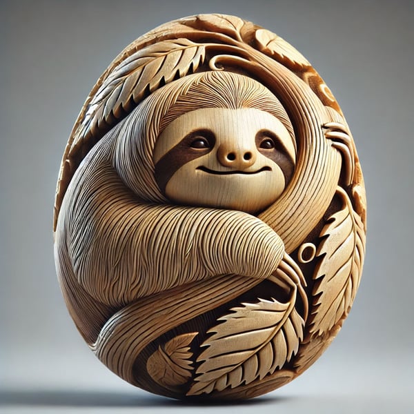 Animal Easter carving craft egg