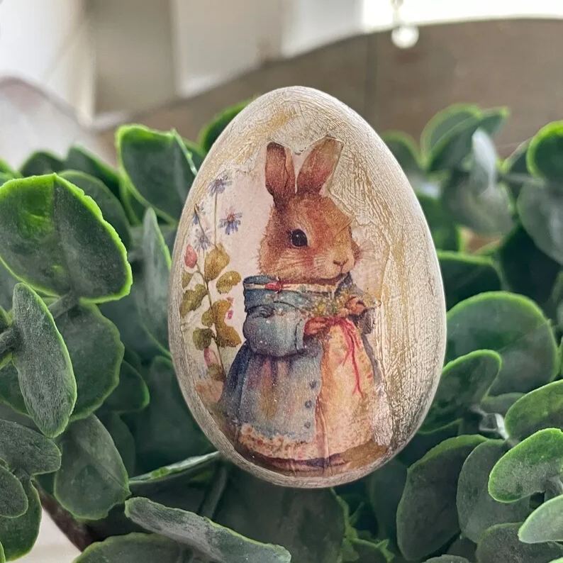 🐰🥚6Pcs Vintage Rabbit Easter Eggs