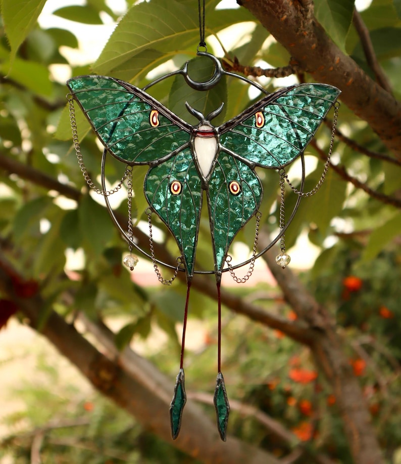 Luna moth butterfly suncatcher