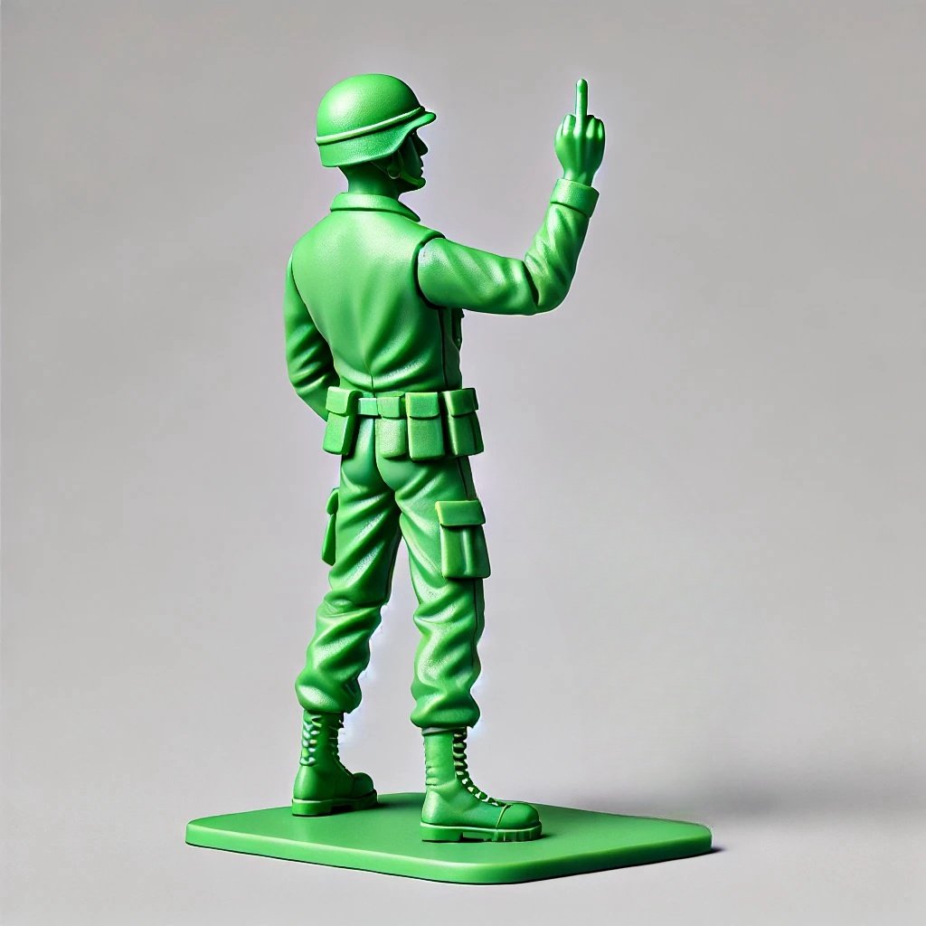 Funny Pooping Army Man