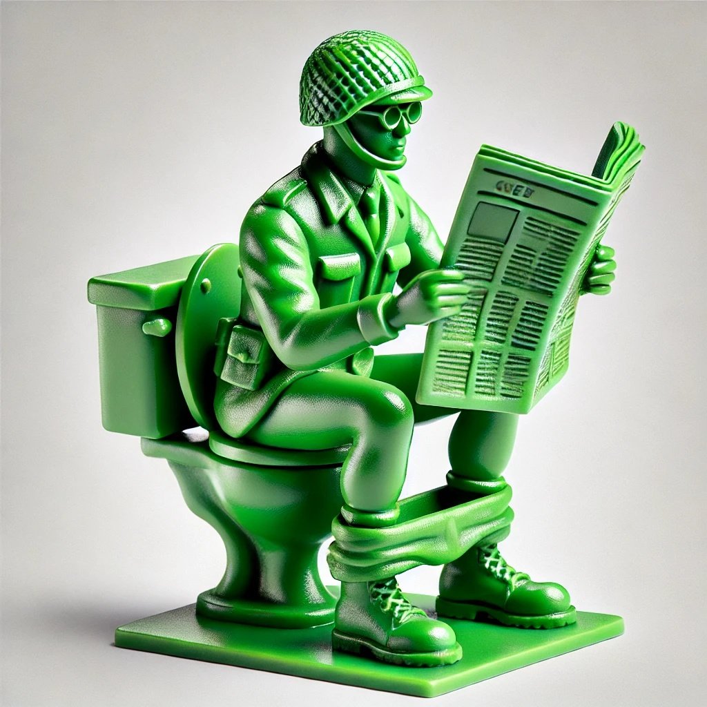 Funny Pooping Army Man