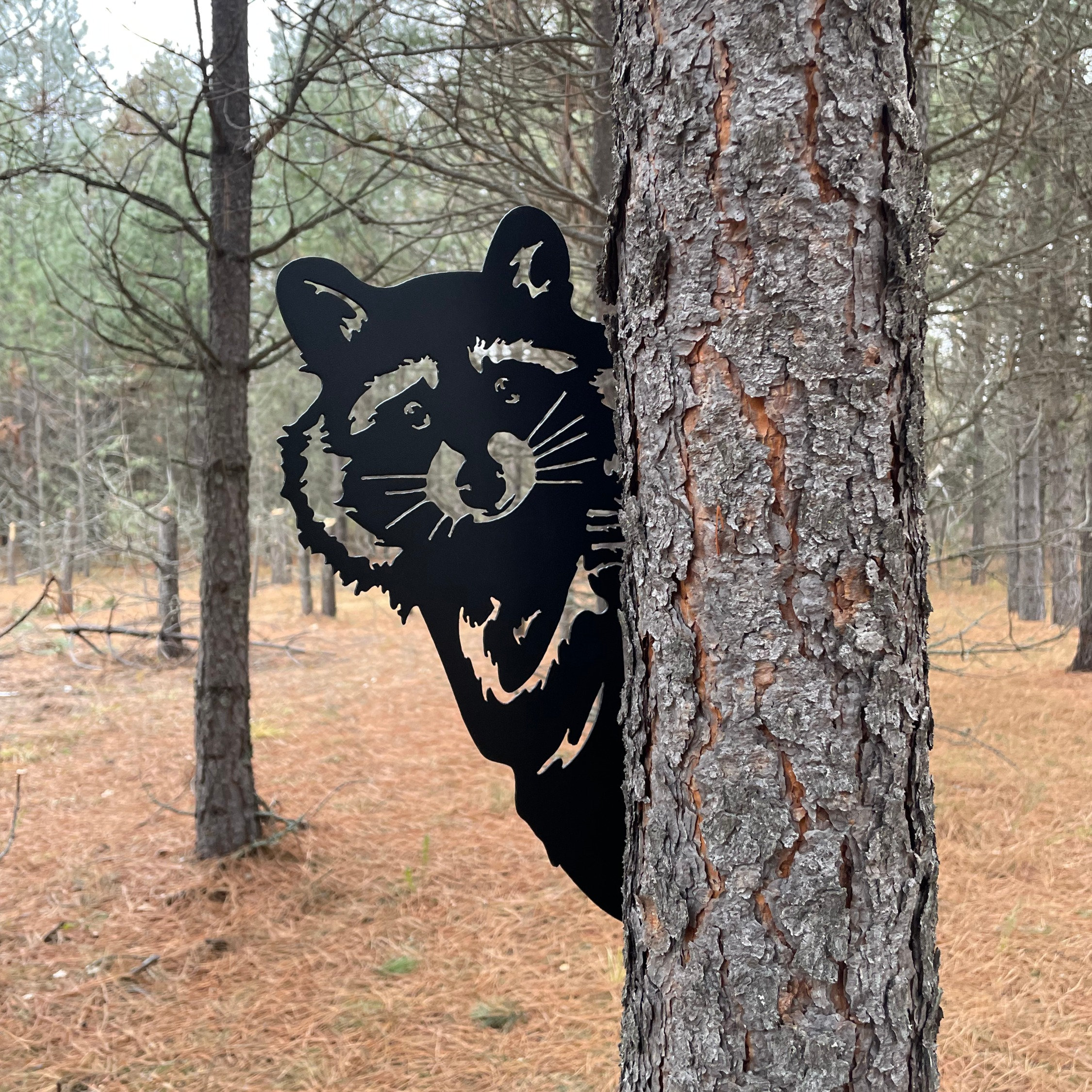 🤣Peek-a-Boo Flipping Off Metal Sign