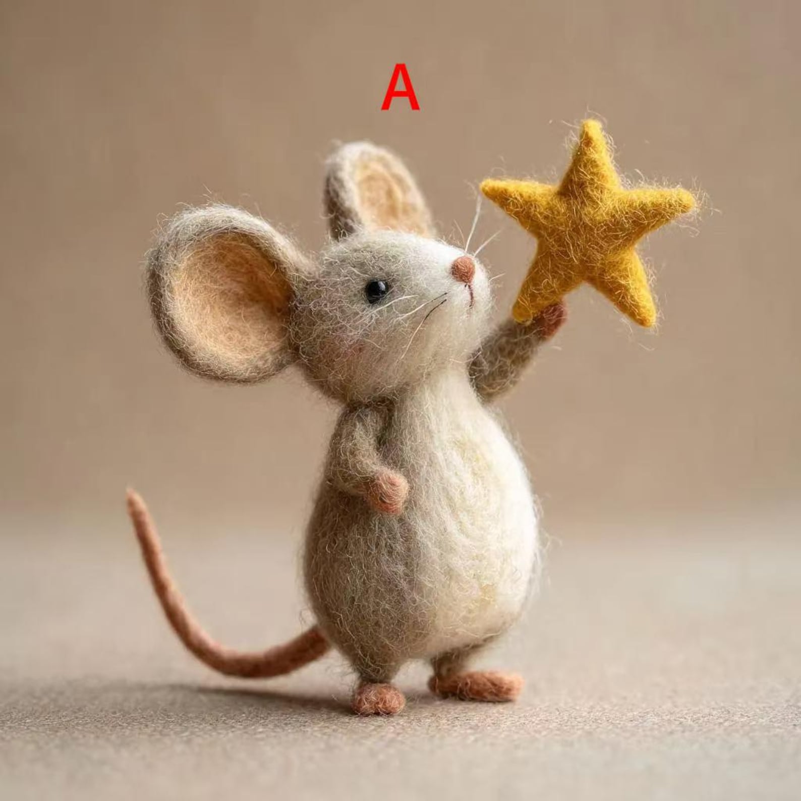 Starry-Eyed Mouse Felt Doll