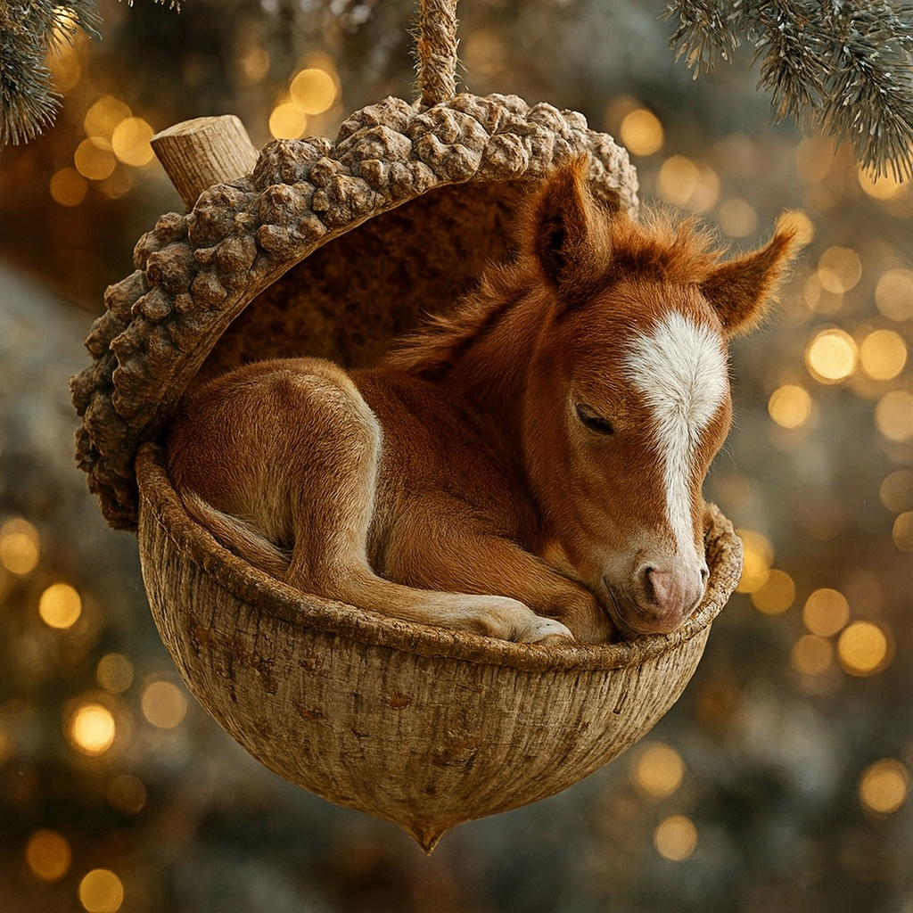 Forest Animal Acorn Christmas Ornaments