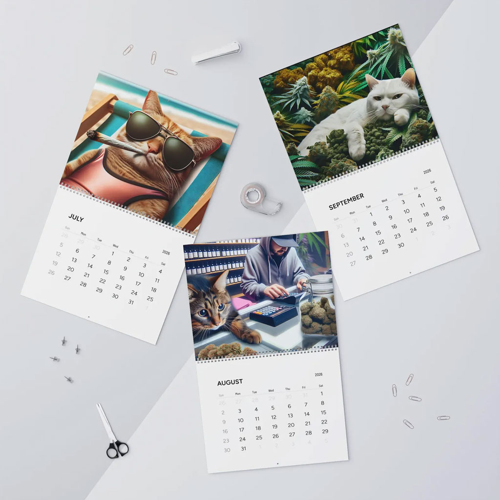 2026 Fun Cat Smoking Marijuana Calendar 2026 Fun Cat “Stoner” Calendar – A Year of Hilarious, High-Vibe Felines 😹🗓️