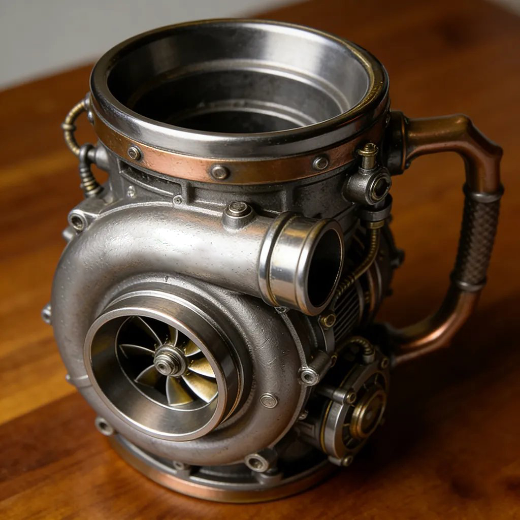 Turbocharger Mug – The Ultimate Gearhead’s Coffee Companion 🏁☕