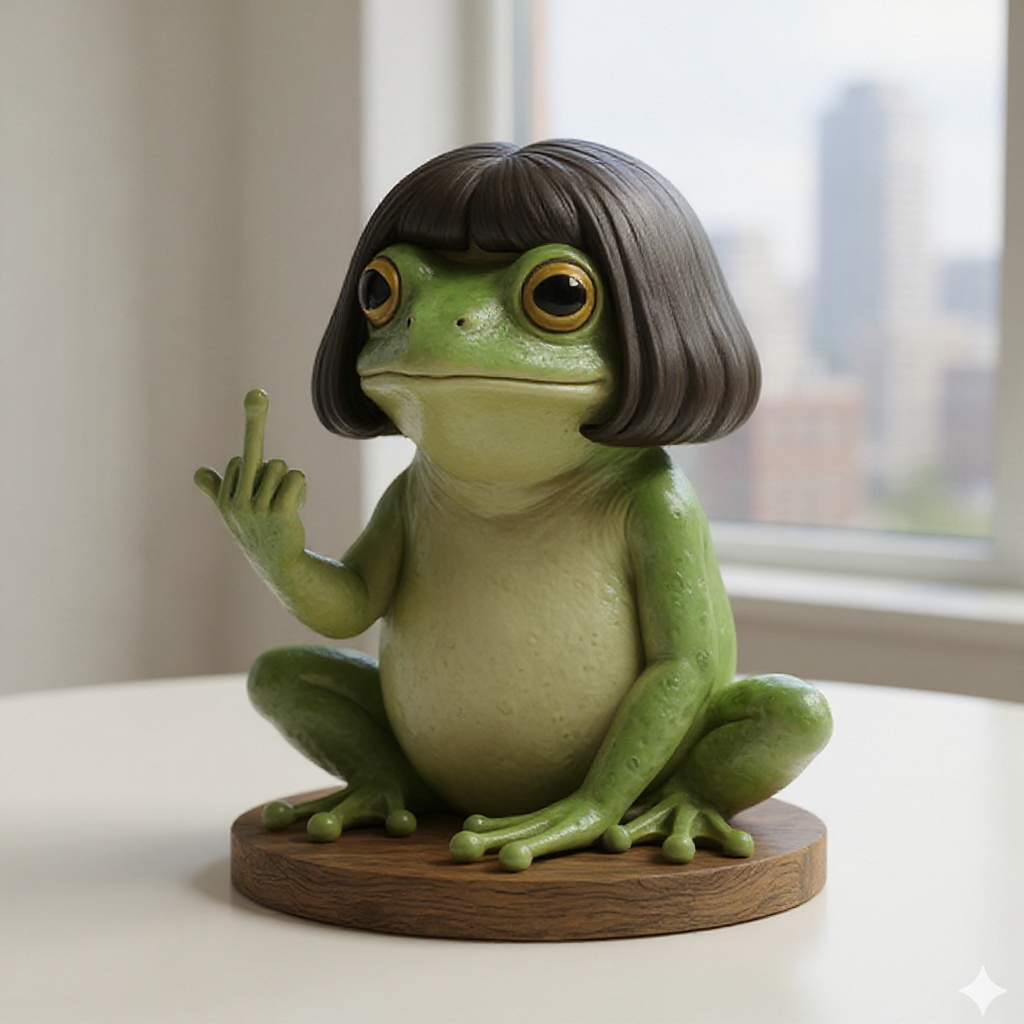 Middle Finger Frog Sassy Desk Decor