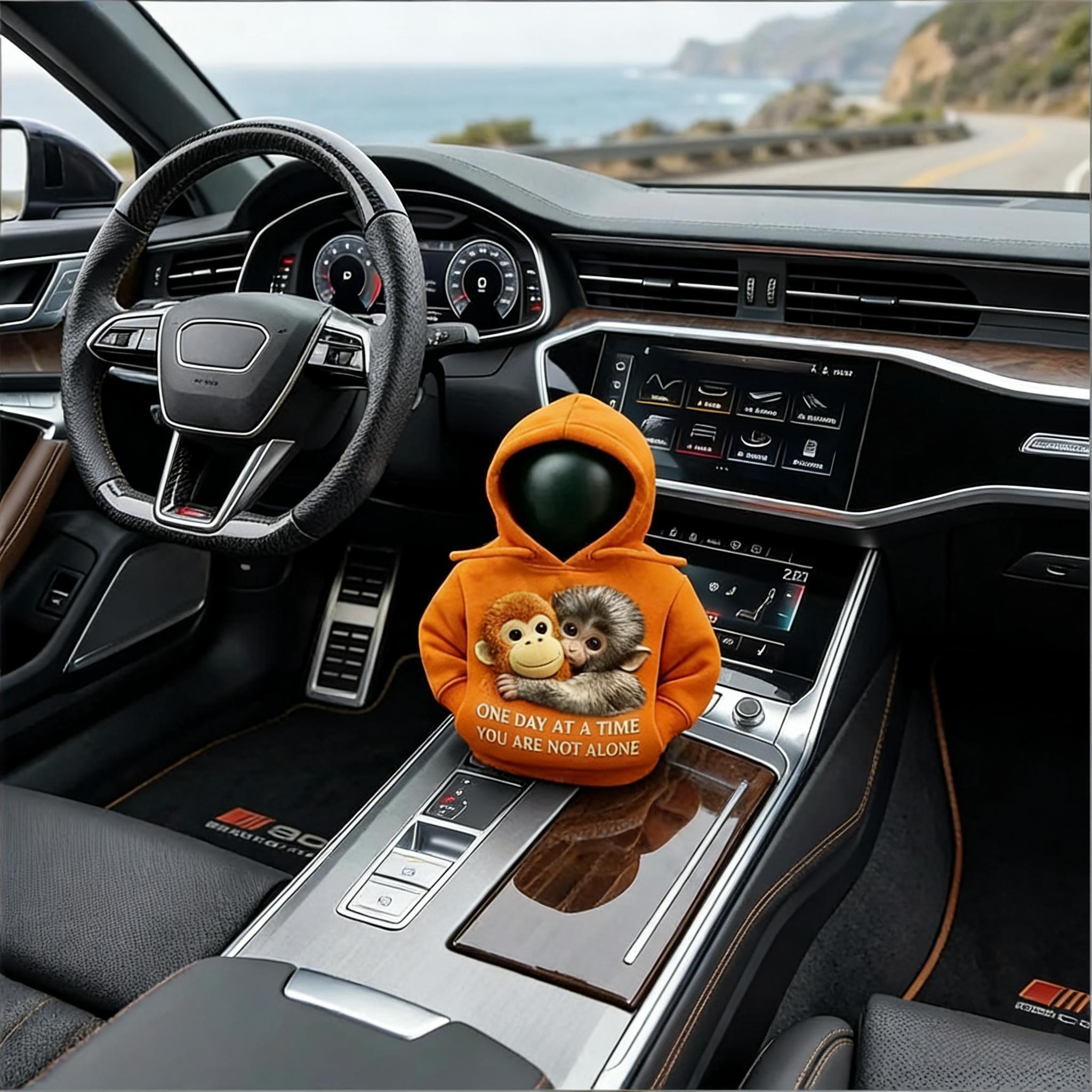 🐒 Emotional Support Monkey Gear Shift Cover Hoodie – Cozy Comfort for Your Commute