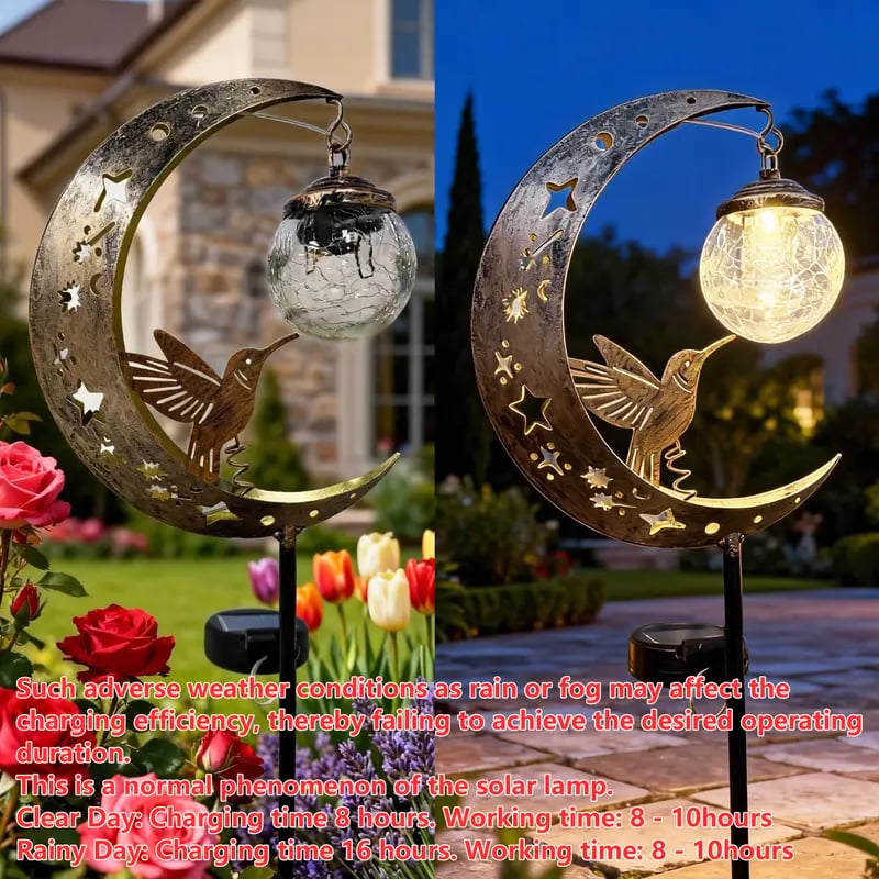🌙✨Hummingbird Moon Solar Garden Stake Light💋