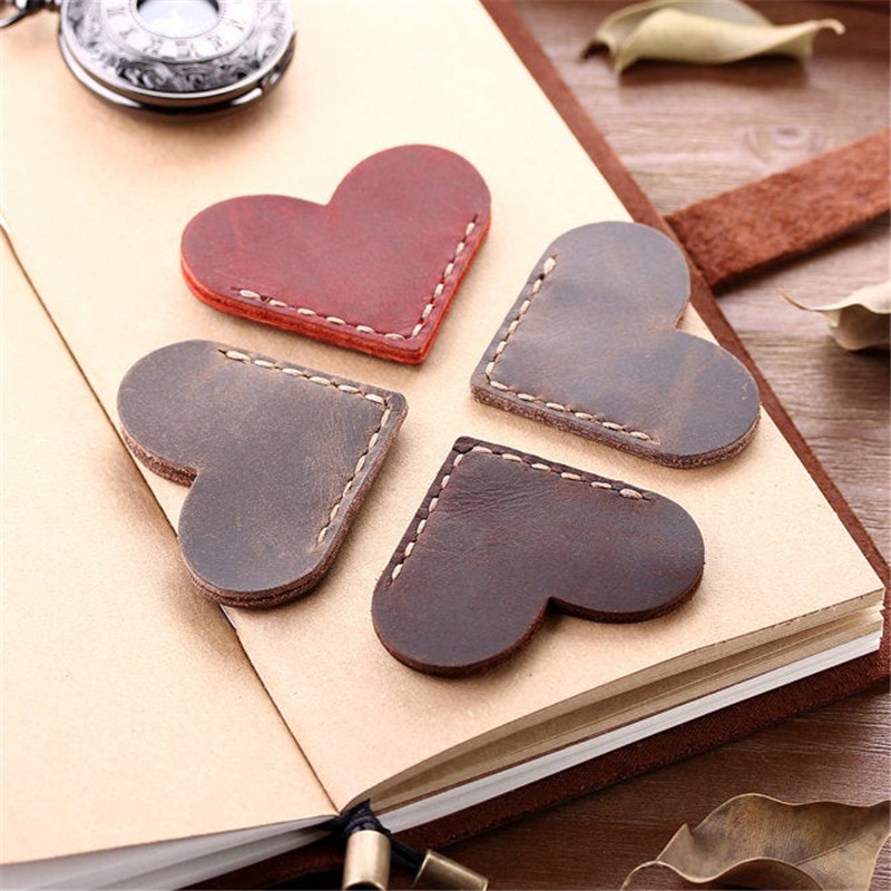 【Mother's Day Hot Sale 50% OFF】Vintage Leather Heart Bookmark Page Corner