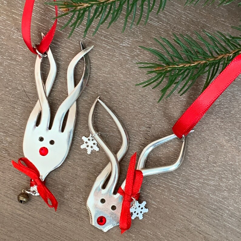 Fork Reindeer Ornaments