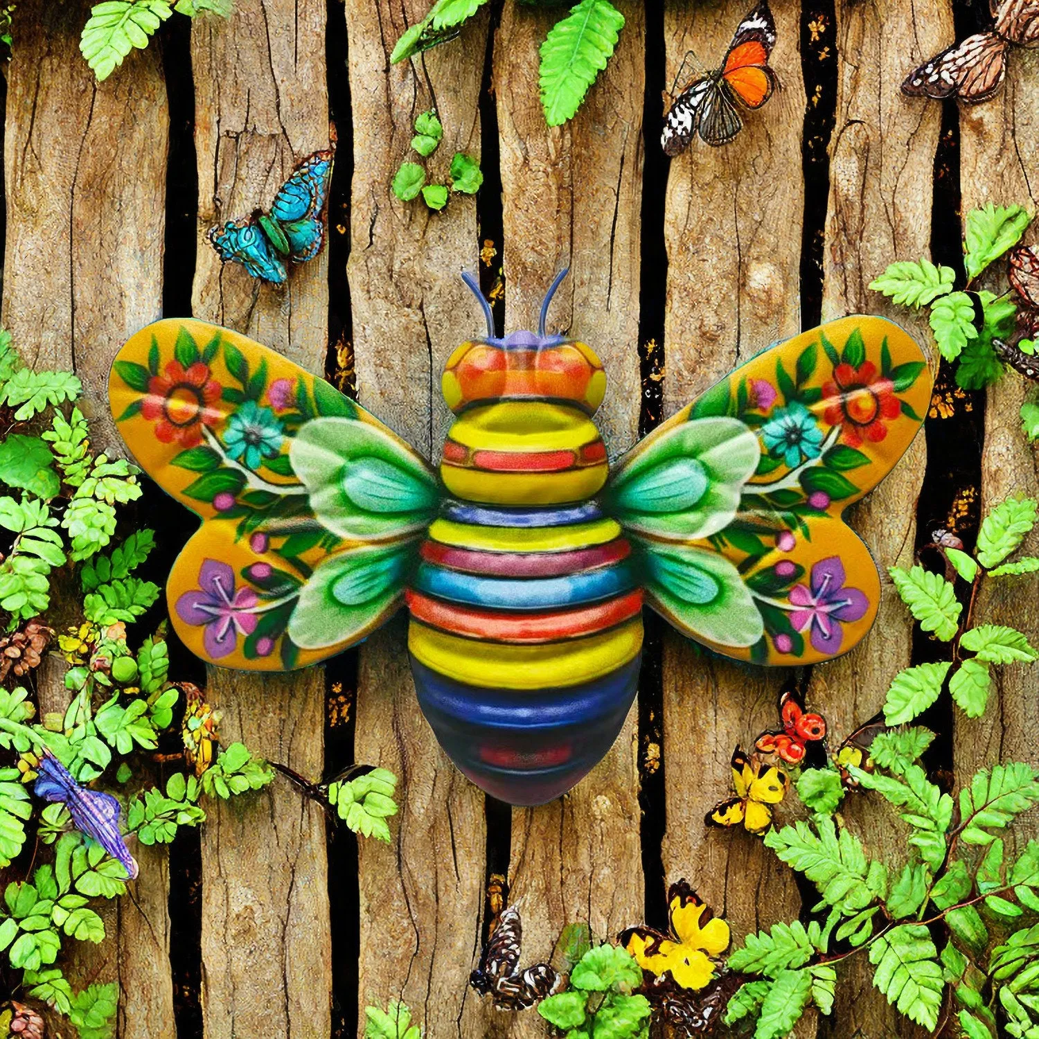 Iron Bee Art Sculpture Hanging Wall Decorations