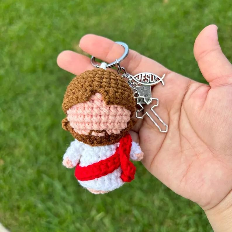 Crochet Mini Jesus Hanging