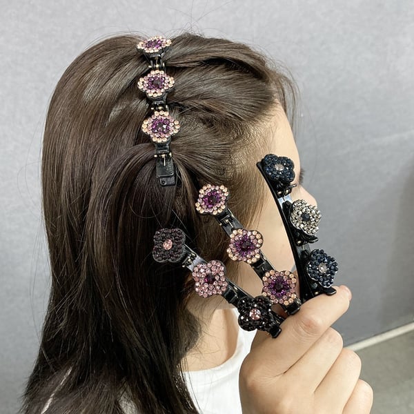 [Copy]Sparkling Crystal Stone Braided Hair Clips