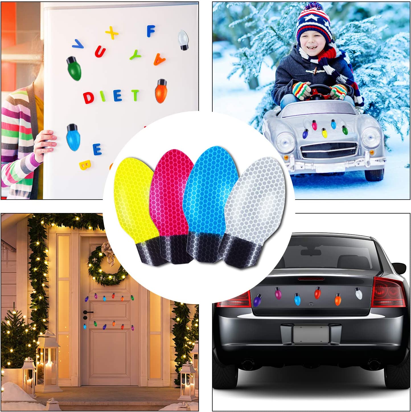 🎄Christmas Sales 50% OFF- 🔥Reflective Light Bulb Magnet Decoration Set