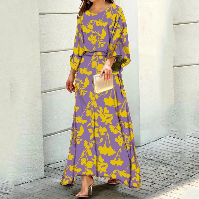 🎁💝2024 Mother’s Day Gifts - Swirl Slit Sleeve Maxi Dress Set