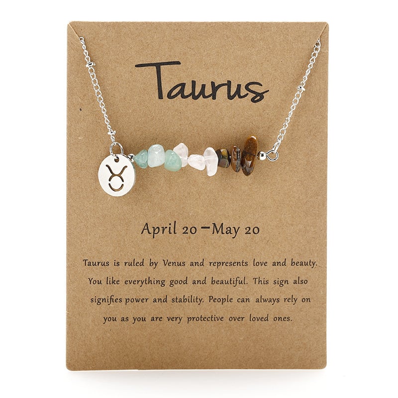 Last Day 50%OFF- Handmade Natural Stone Zodiac Sign Necklace