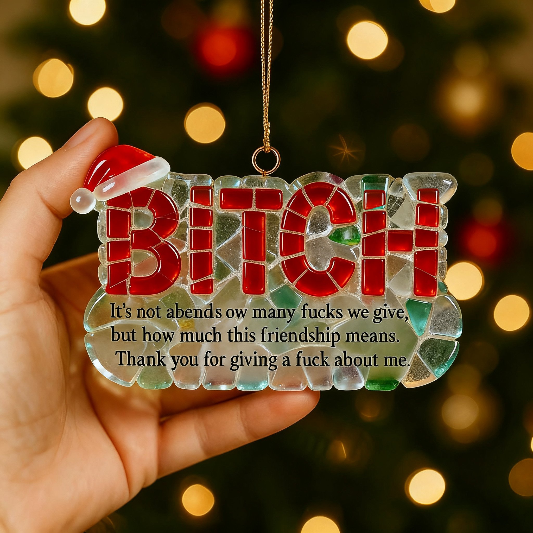 🌊🎄Sea Glass Funny Friendship Christmas Ornaments✨Shaped by Nature & Crafted by Hand💝