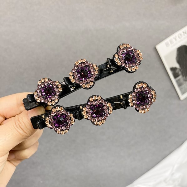 [Copy]Sparkling Crystal Stone Braided Hair Clips