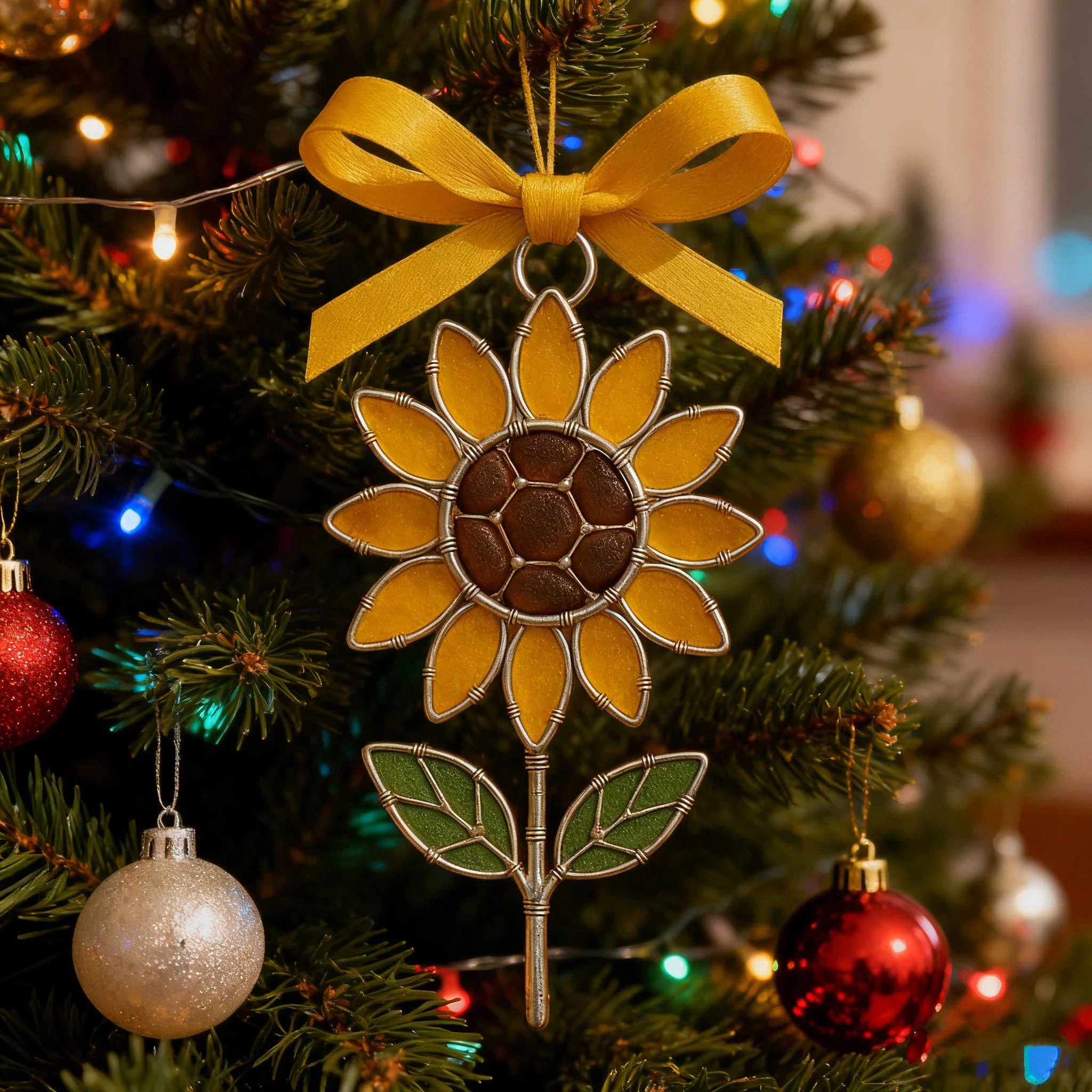 🌲Christmas Sale 70% OFF🔥 - The "Coastal Blooms" Collection: Handmade Sea Glass Flower Ornaments with Meaning Card