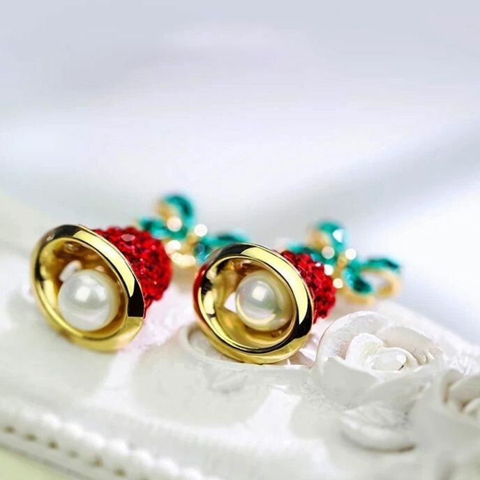 Wind chime rhinestone earrings