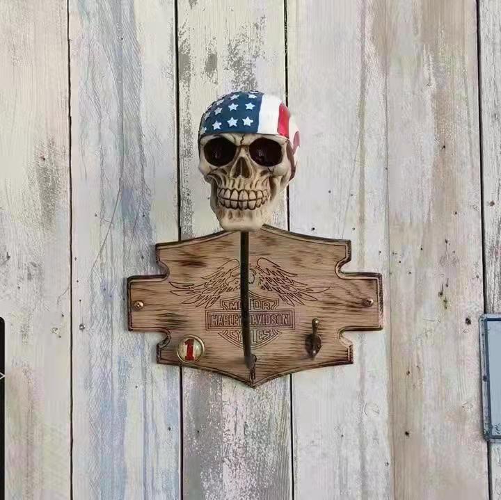 Motorcycle Skull Helmet Holder with Beard（🎁Christmas gift for riders）