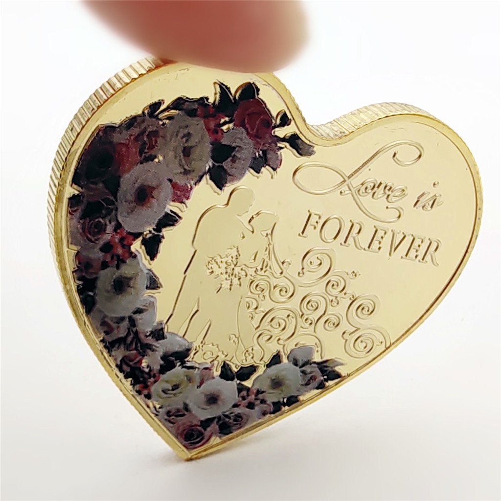 Heart Shaped Rose Coin "I Love You" in 52 Languages