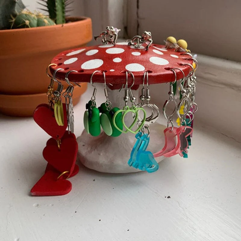 Cute Mushroom Earring Holder