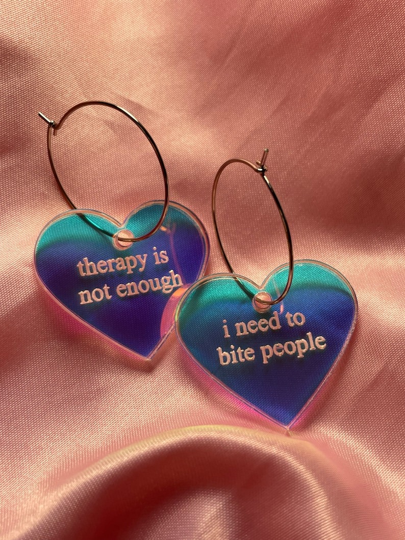 😍Glisten with Grace: Iridescent Heart Hoop Earrings✨
