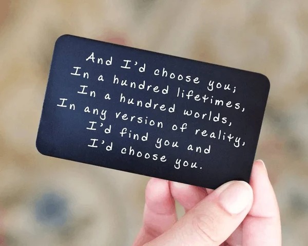 LAST DAY 50% OFF⇝💓 "And I'd choose you" Engraved Metal Wallet Card
