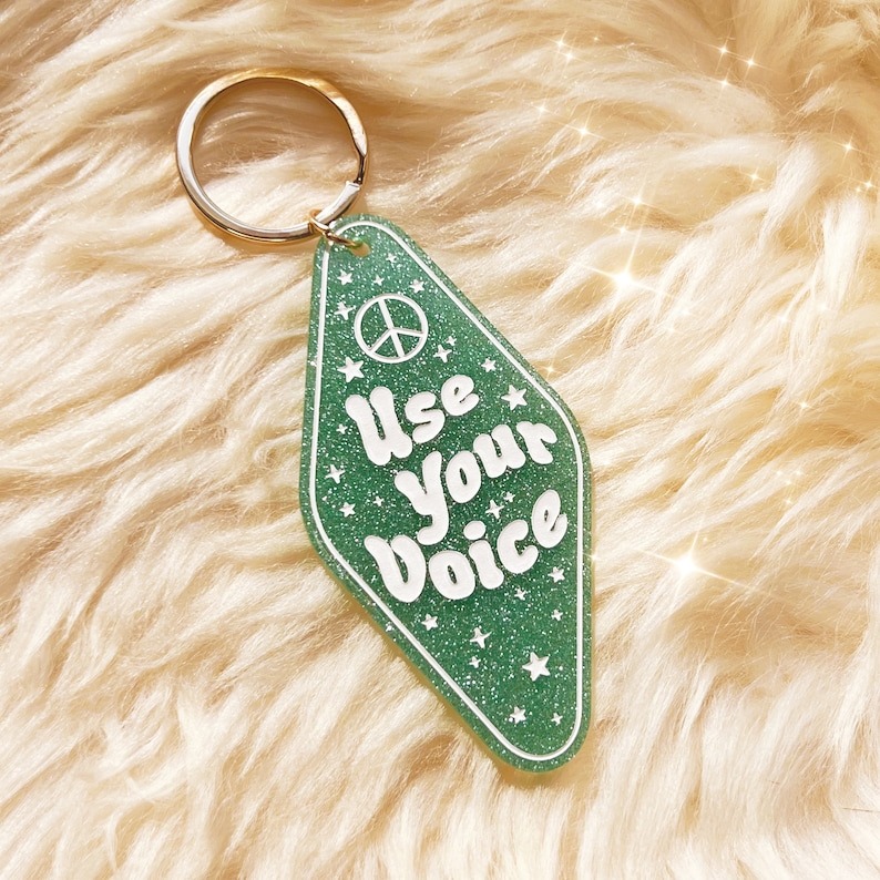 💖Positive Affirmation Glitter Motel Keychain🥰