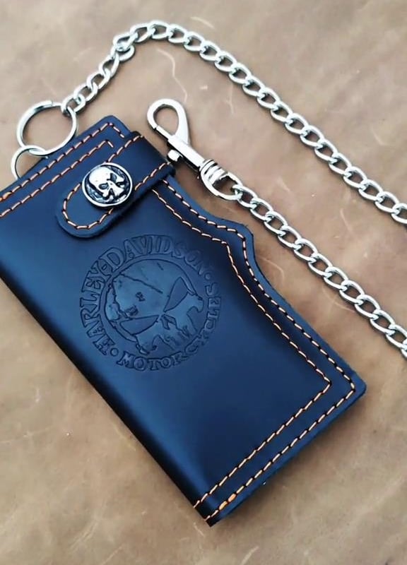 🎁 Father's Day Limited Edition-Handcrafted Leather Long Biker Wallet